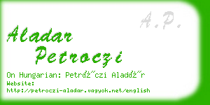 aladar petroczi business card